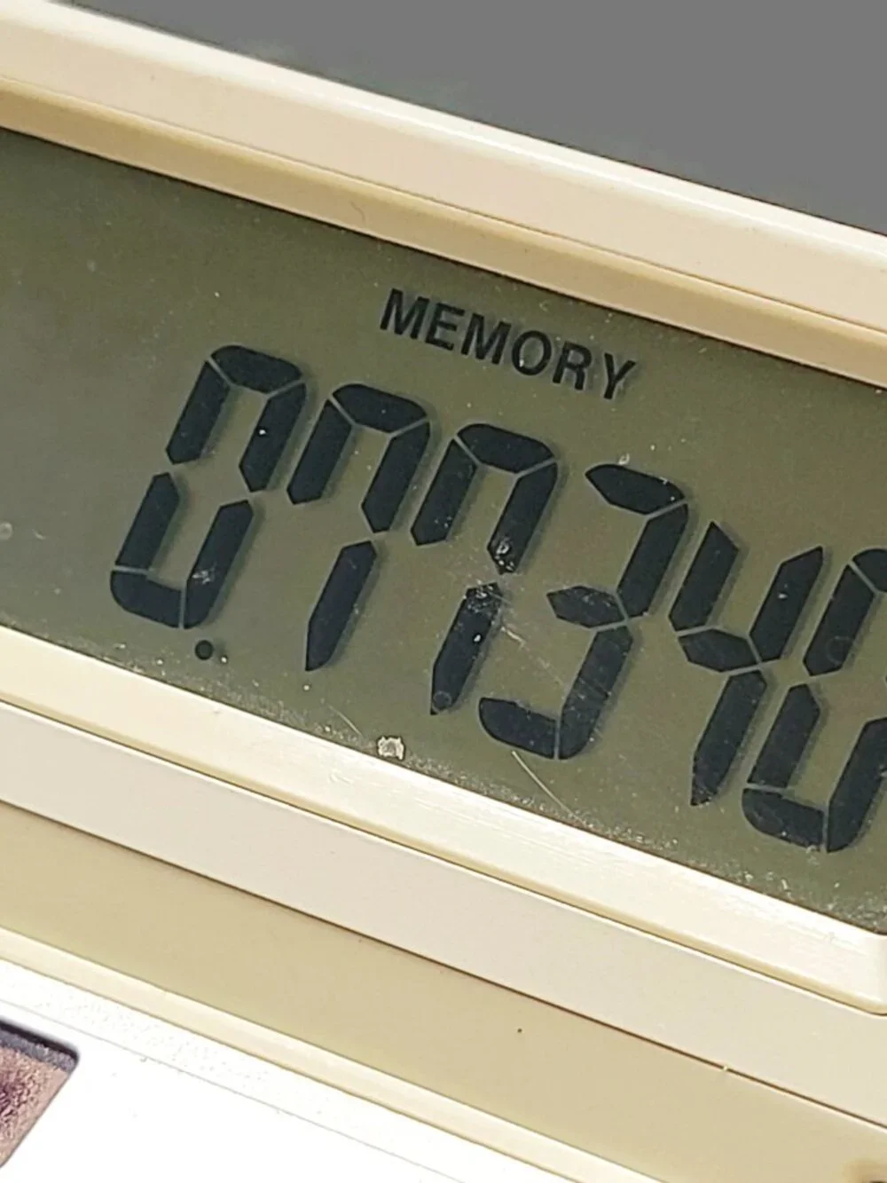 Vintage Canon TS-84H Calculator Tilt Display Solar Powered Beige Tan Gray WORKS